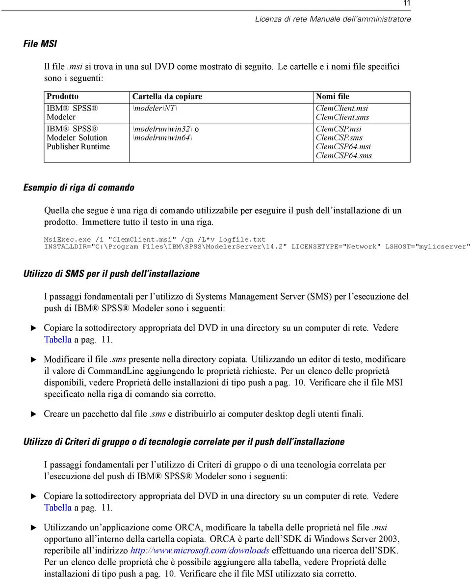 sms sempio di riga di comando Quella che segue è una riga di comando utilizzabile per eseguire il push dell installazione di un prodotto. Immettere tutto il testo in una riga. Msixec.