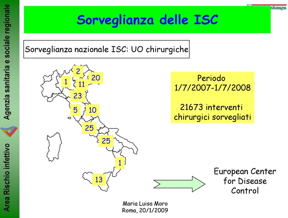 1/7/2007-1/7/2008 21673 interventi chirurgici sorvegliati