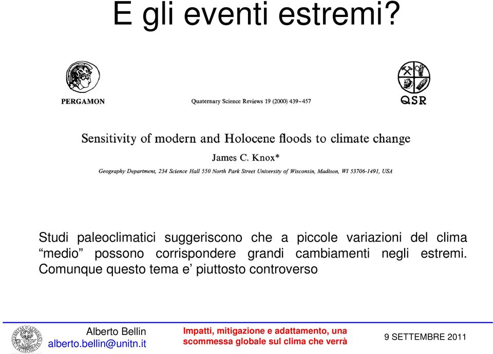 variazioni del clima medio possono corrispondere