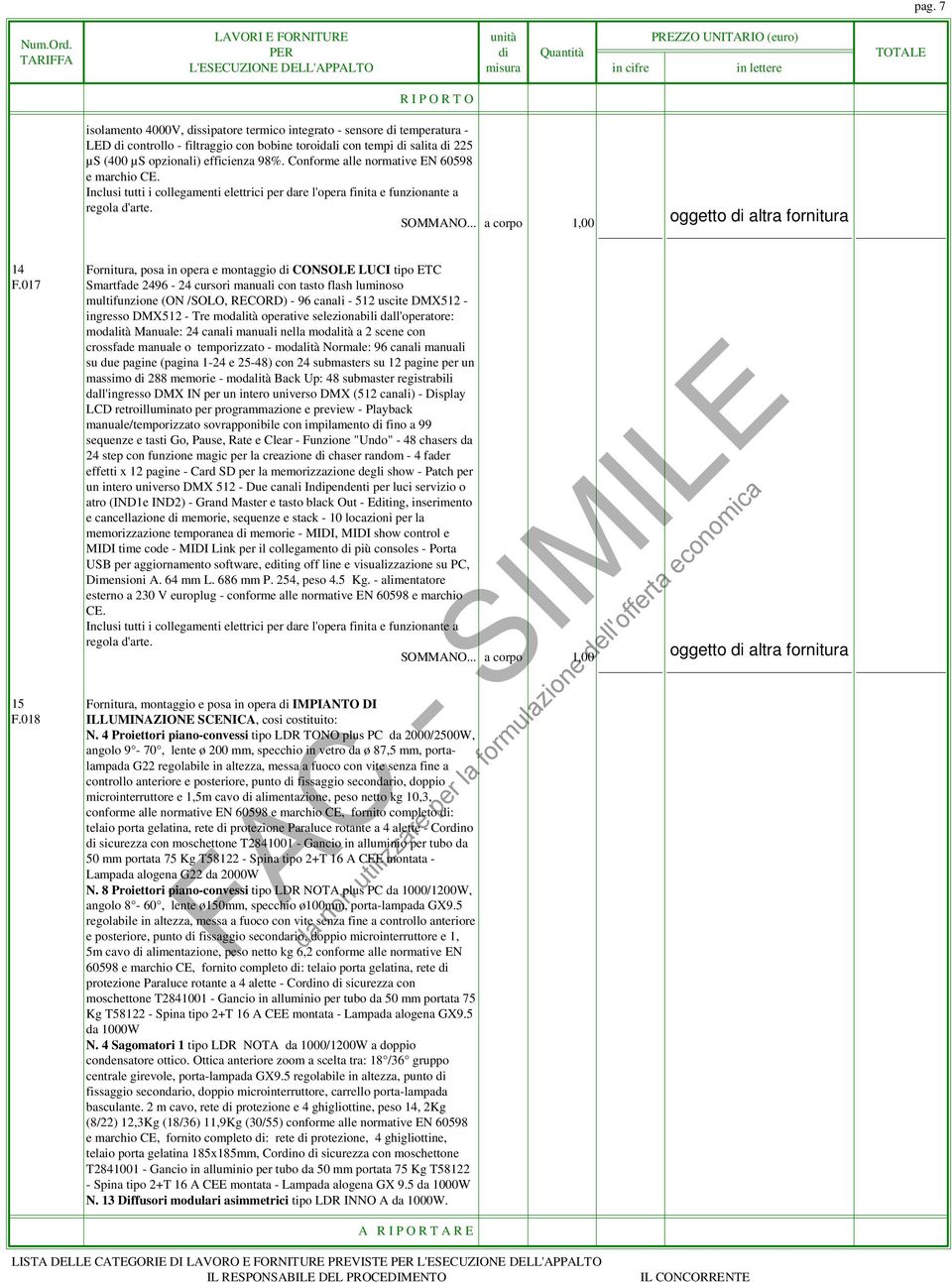 017 Smartfade 2496-24 cursori manuali con tasto flash luminoso multifunzione (ON /SOLO, RECORD) - 96 canali - 512 uscite DMX512 - ingresso DMX512 - Tre modalità operative selezionabili