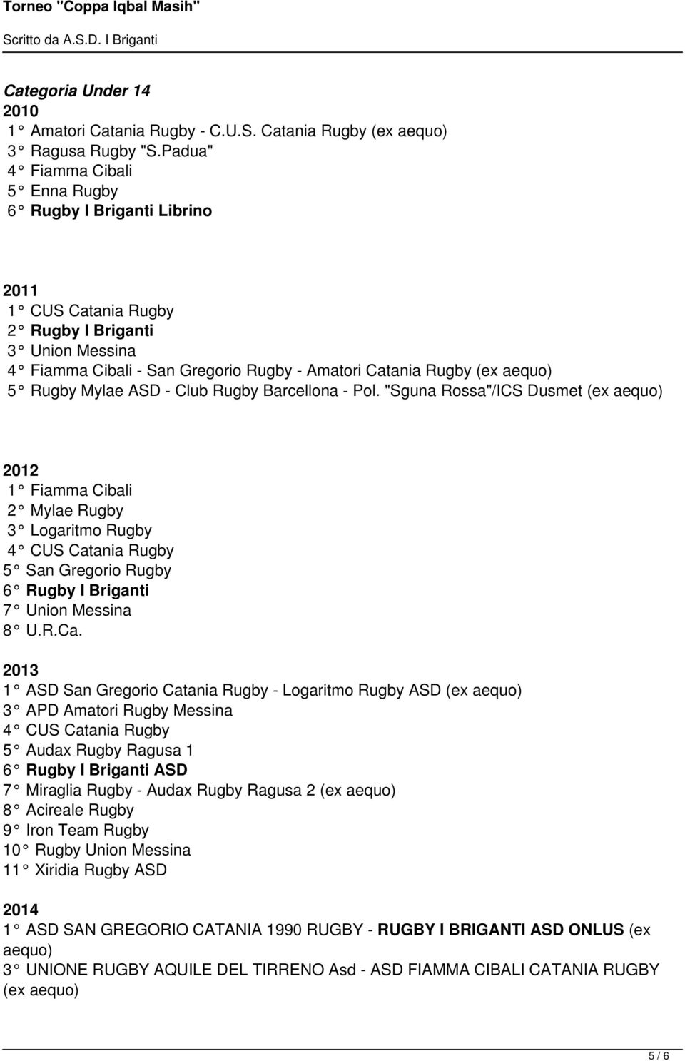 Rugby Mylae ASD - Club Rugby Barcellona - Pol.