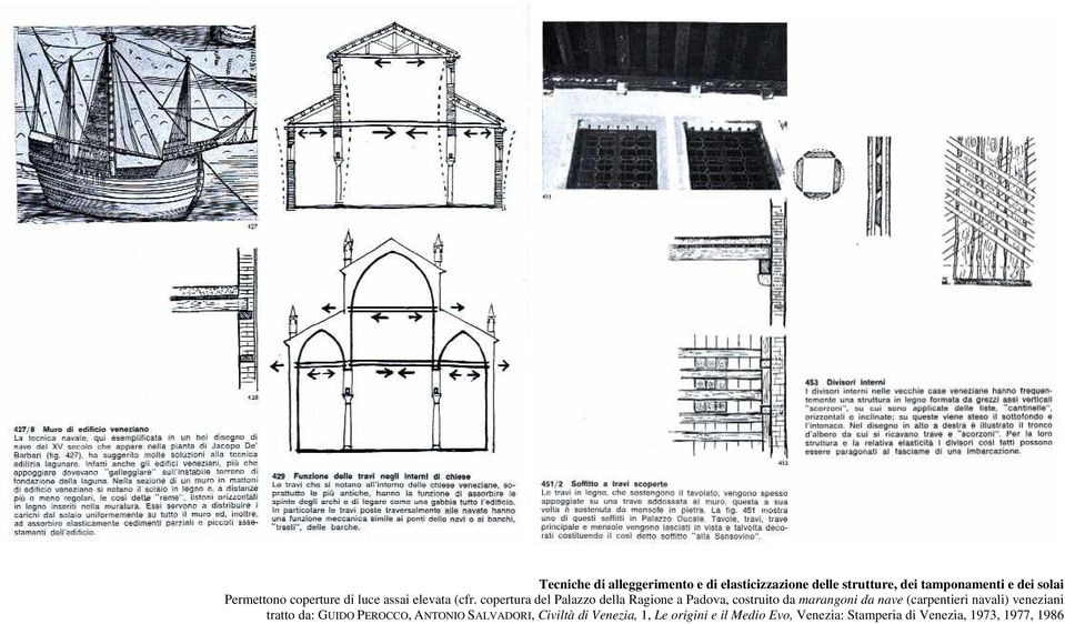 copertura del Palazzo della Ragione a Padova, costruito da marangoni da nave (carpentieri navali)