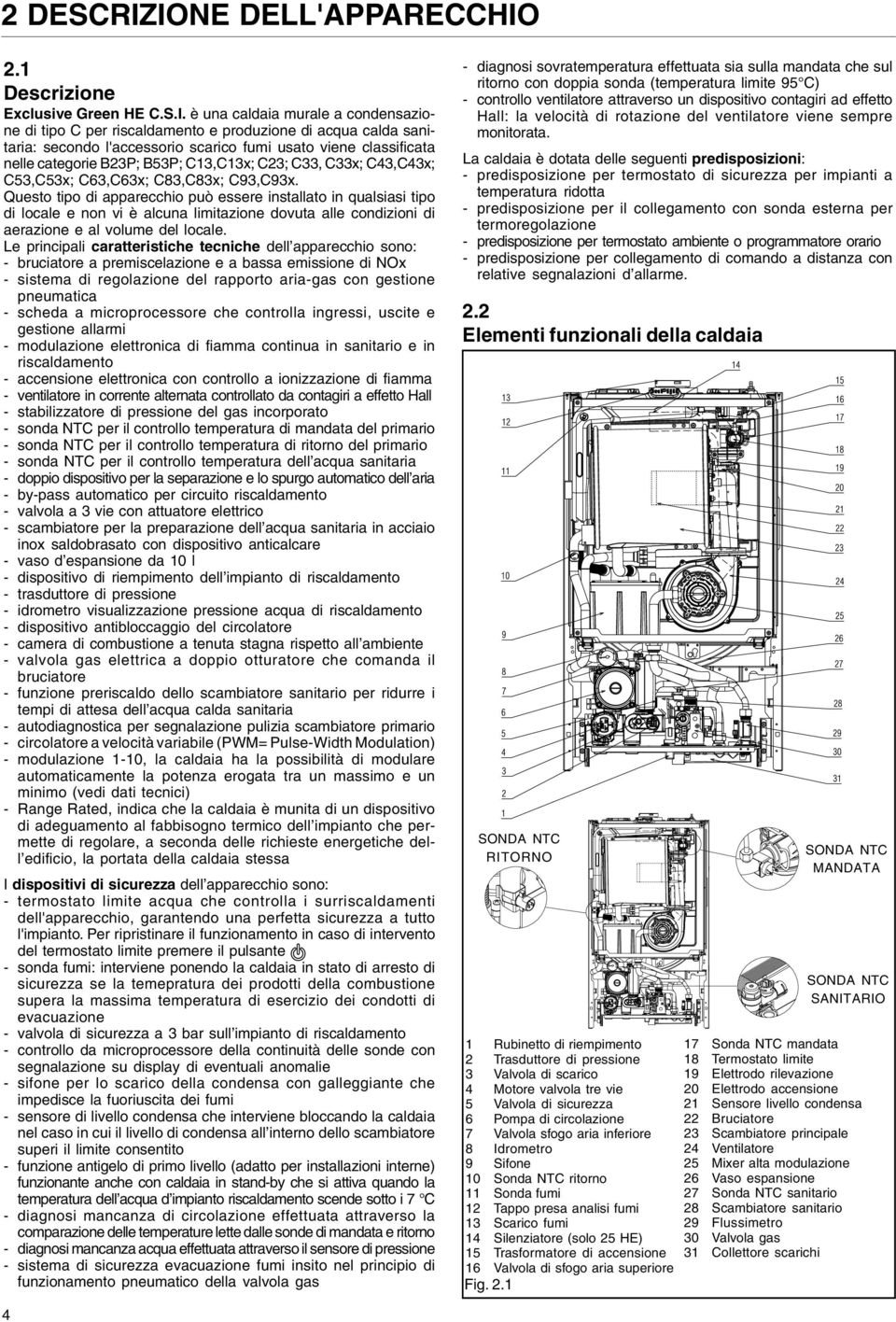 fumi usato viene classificata nelle categorie B23P; B53P; C13,C13x; C23; C33, C33x; C43,C43x; C53,C53x; C63,C63x; C83,C83x; C93,C93x.