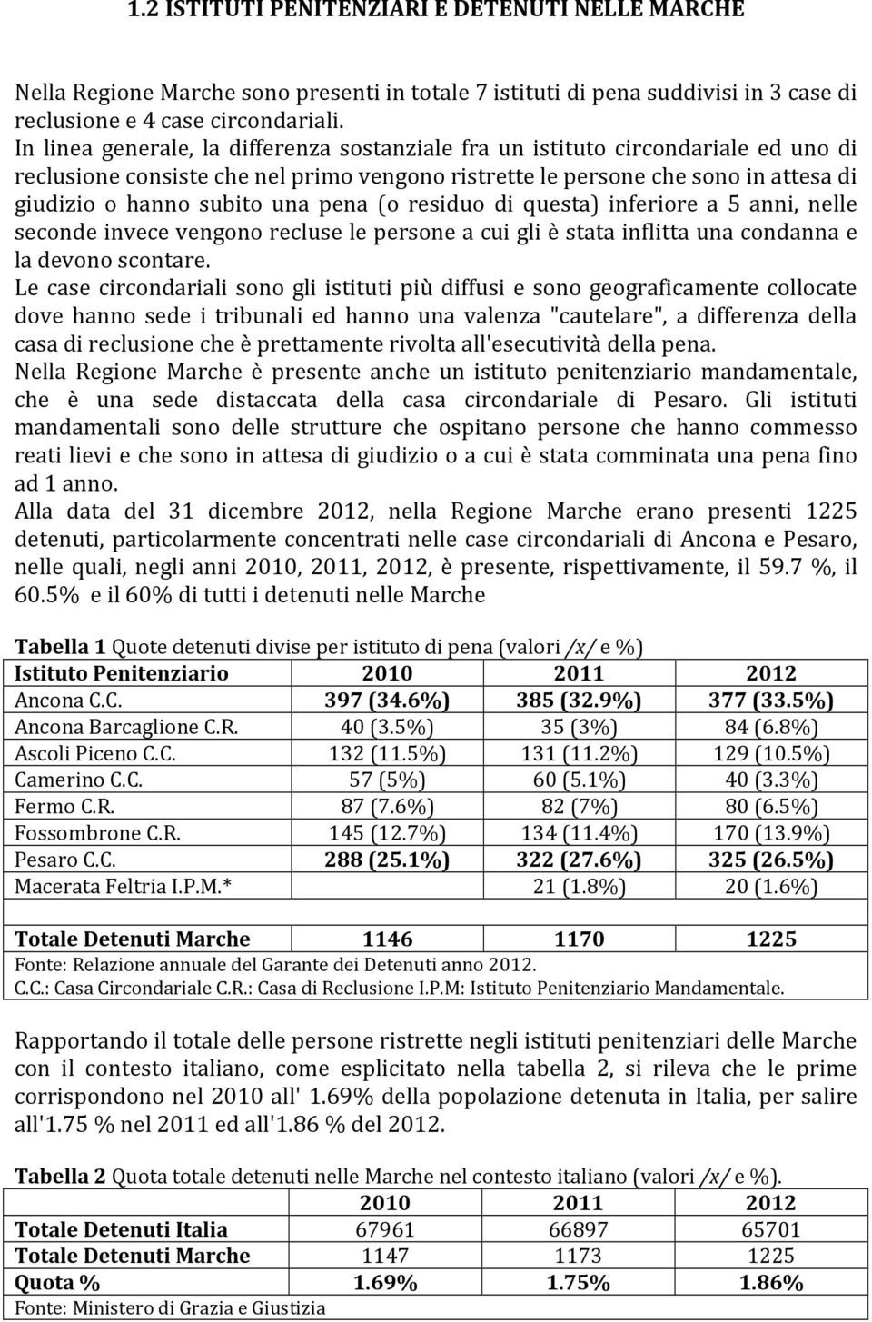 pena (o residuo di questa) inferiore a 5 anni, nelle seconde invece vengono recluse le persone a cui gli è stata inflitta una condanna e la devono scontare.