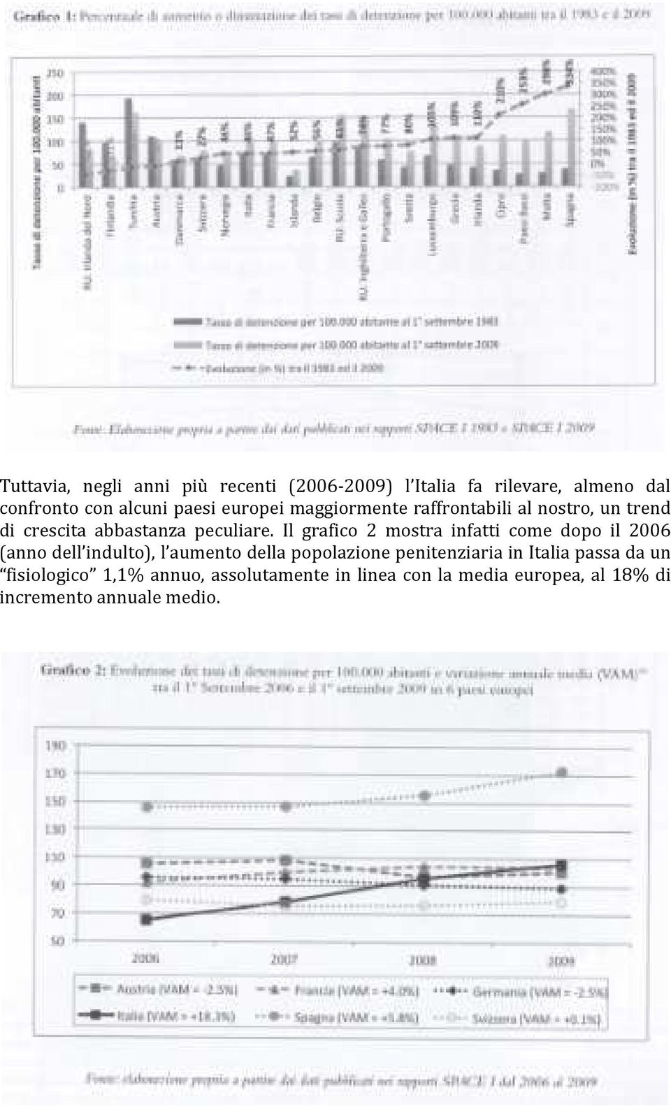 Il grafico 2 mostra infatti come dopo il 2006 (anno dell indulto), l aumento della popolazione