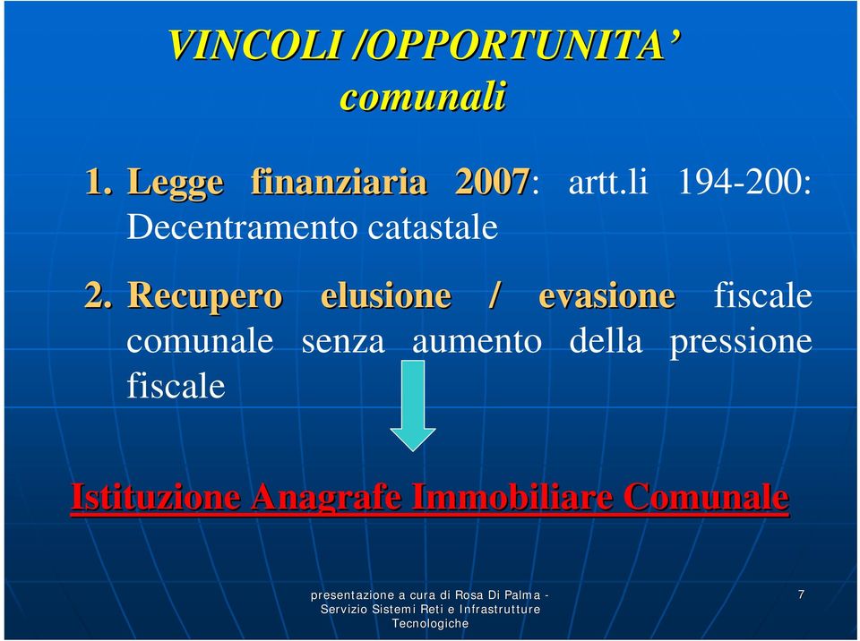 li 194-200: Decentramento catastale 2.