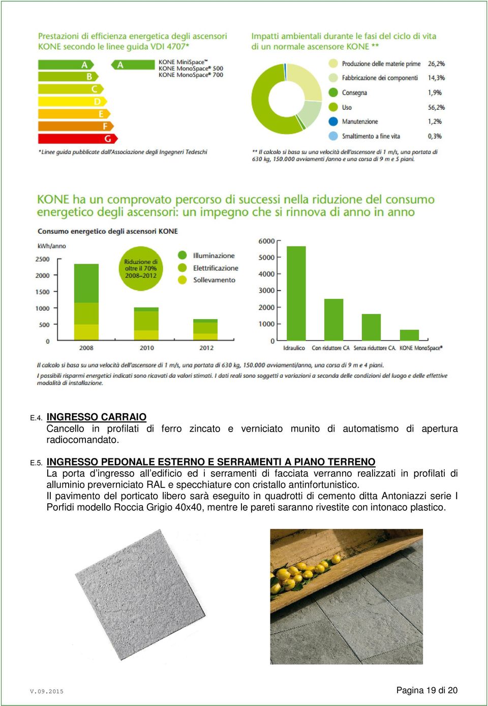 profilati di alluminio preverniciato RAL e specchiature con cristallo antinfortunistico.