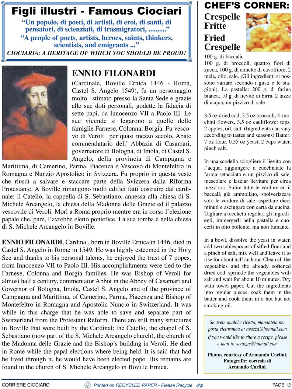 ENNIO FILONARDI (Cardinale, Boville Ernica 1446 - Roma, Castel S.