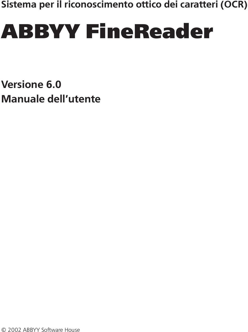 FineReader Versione 6.