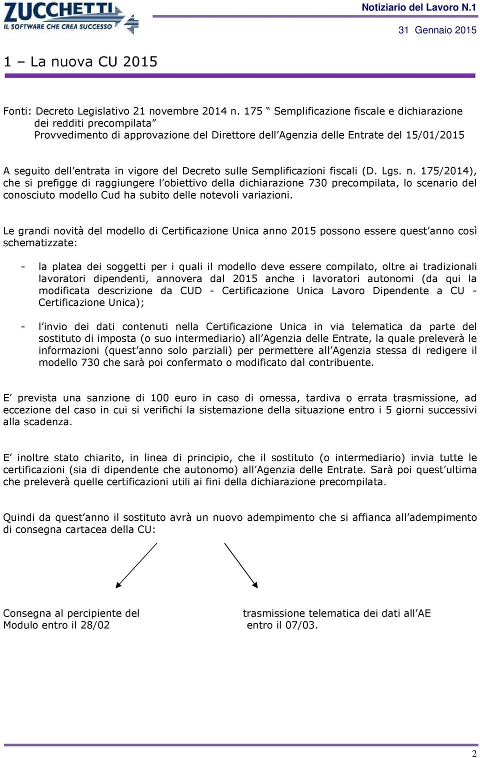 sulle Semplificazioni fiscali (D. Lgs. n.