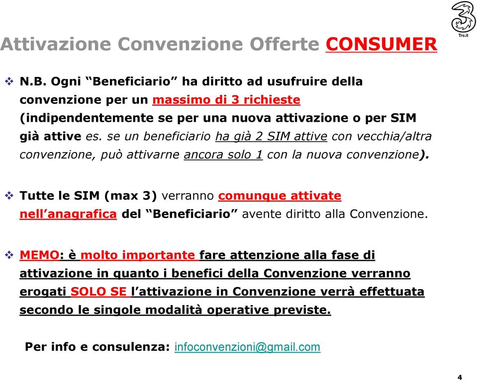 se un beneficiario ha già 2 SIM attive con vecchia/altra convenzione, può attivarne ancora solo 1 con la nuova convenzione).