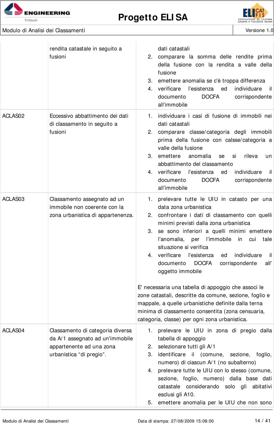 verificare l esistenza ed individuare il documento DOCFA corrispondente all immobile 1. individuare i casi di fusione di immobili nei dati catastali 2.