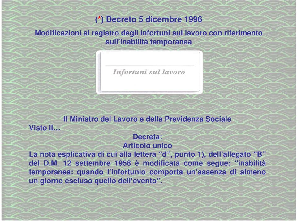 nota esplicativa di cui alla lettera d,, punto 1), dell allegato B del D.M.