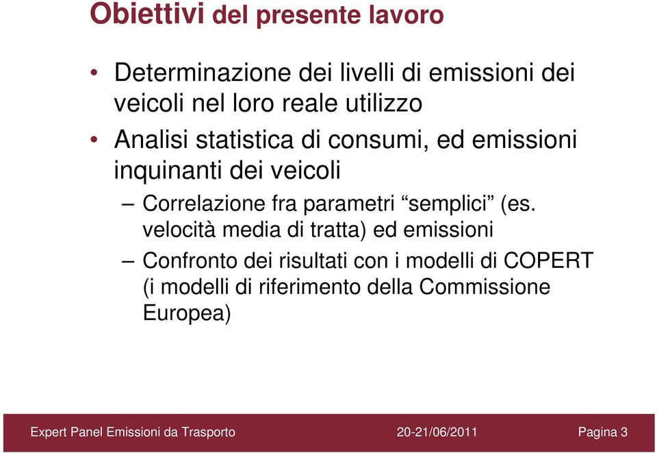 Correlazione fra parametri semplici (es.