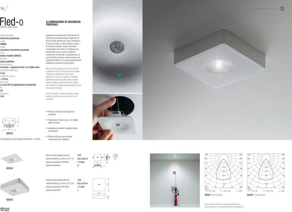 2 V 0 ma/h sì, con di segnalazione incorporato P Apparecchio autonomo per l illuminazione di sicurezza non permanente per evidenziare le porte d uscite previste per l uso in emergenza, le rampe di