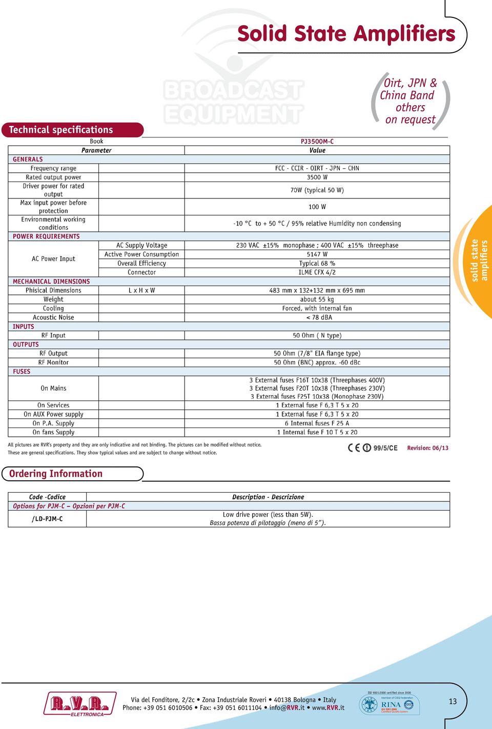 The pictures can be modified without notice. These are general specifications.