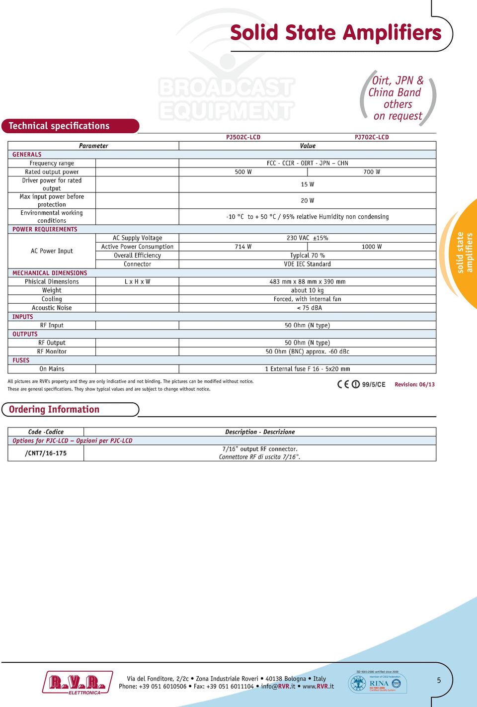 The pictures can be modified without notice. These are general specifications.