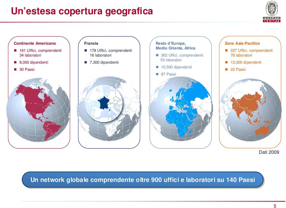 Uffici, comprendenti 53 laboratori 10,500 dipendenti 87 Paesi Zona Asia-Pacifico 227 Uffici, comprendenti 78