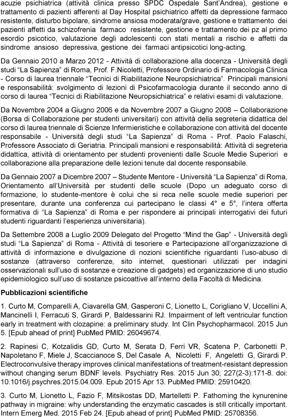 adolescenti con stati mentali a rischio e affetti da sindrome ansioso depressiva, gestione dei farmaci antipsicotici long-acting.