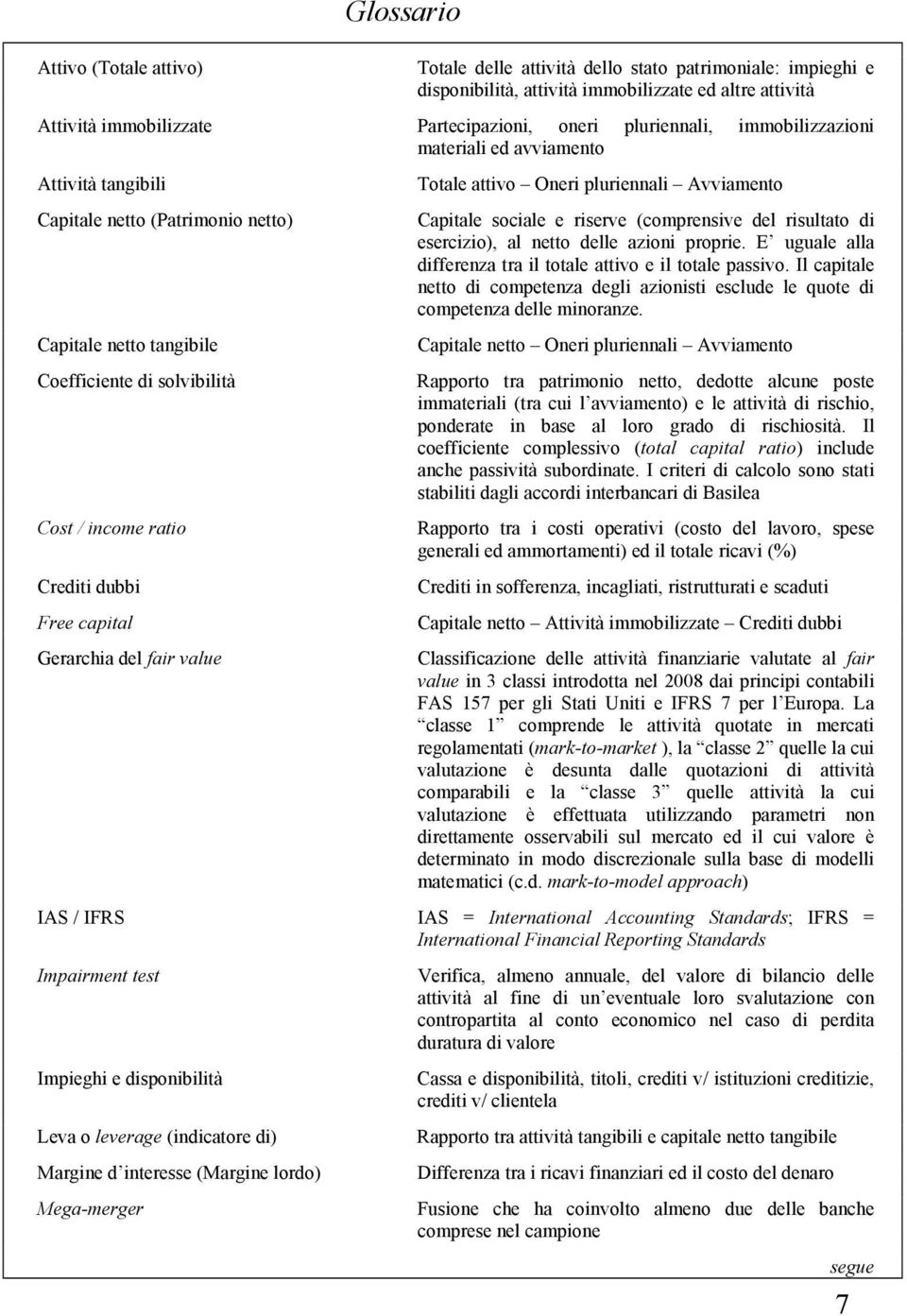 capital Gerarchia del fair value Totale attivo Oneri pluriennali Avviamento Capitale sociale e riserve (comprensive del risultato di esercizio), al netto delle azioni proprie.