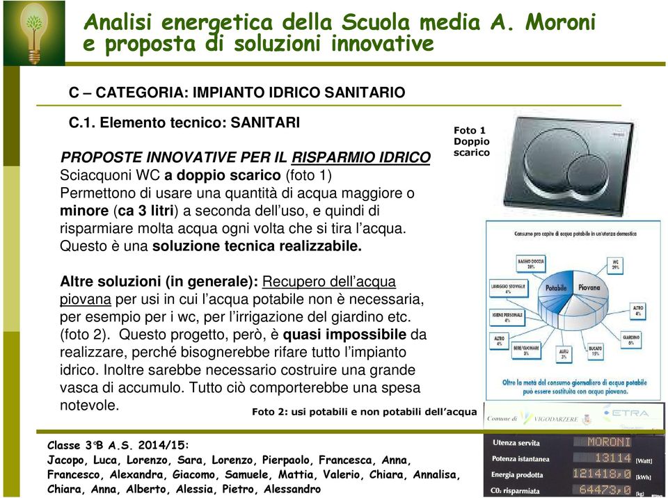 uso, e quindi di risparmiare molta acqua ogni volta che si tira l acqua. Questo è una soluzione tecnica realizzabile.