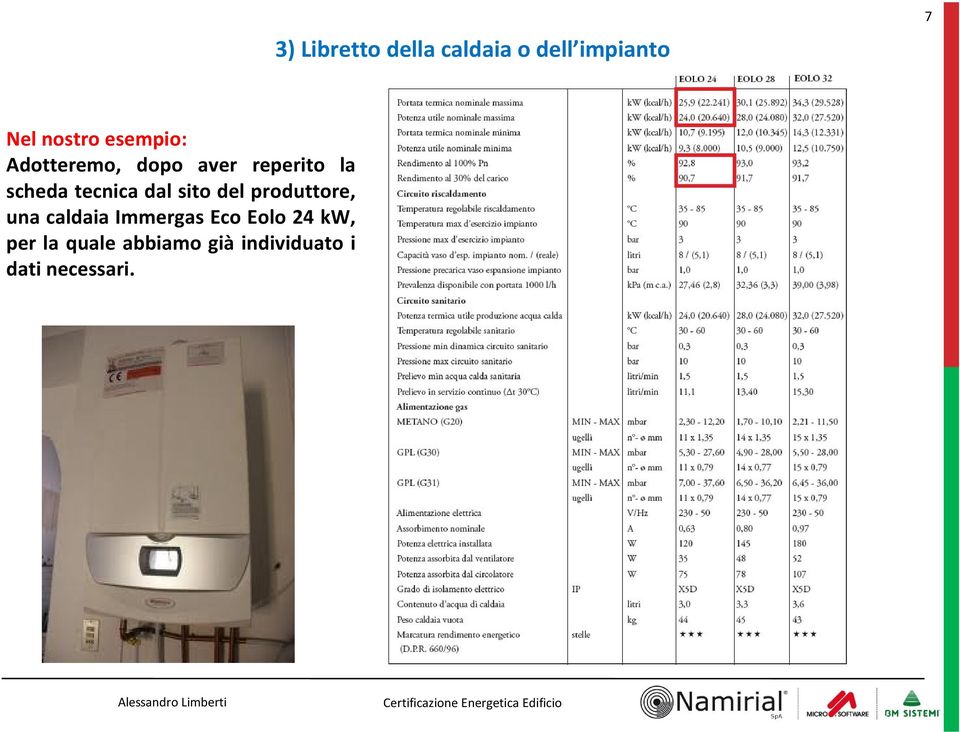 dal sito del produttore, una caldaia Immergas Eco Eolo 24