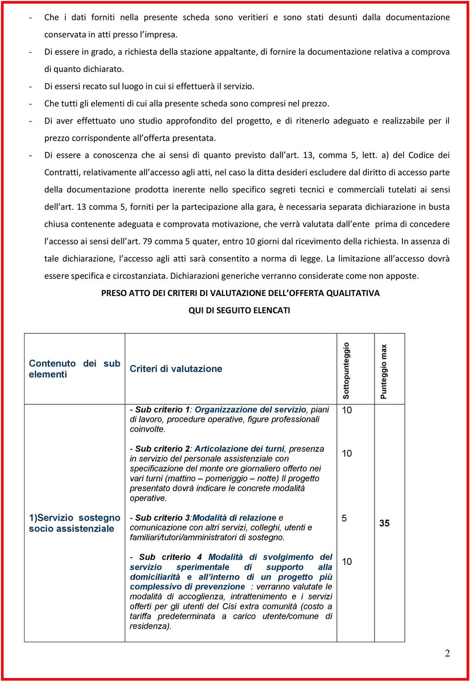 - Che tutti gli elementi di cui alla presente scheda sono compresi nel prezzo.