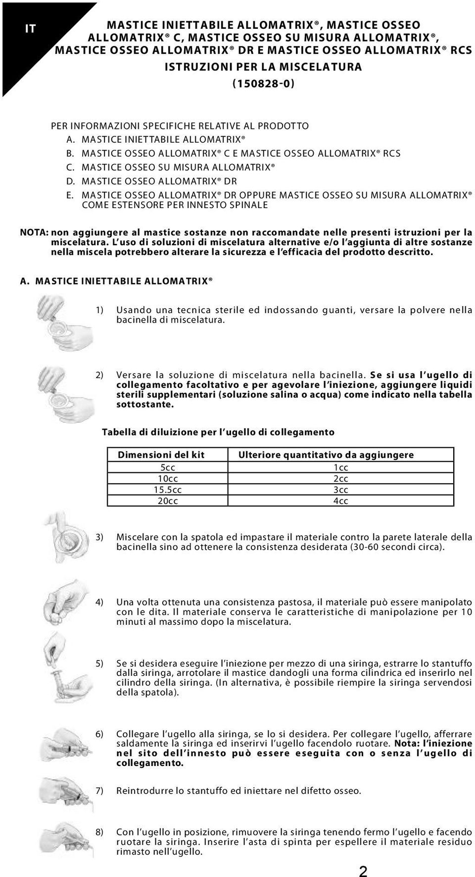 MASTICE OSSEO ALLOMATRIX DR E.