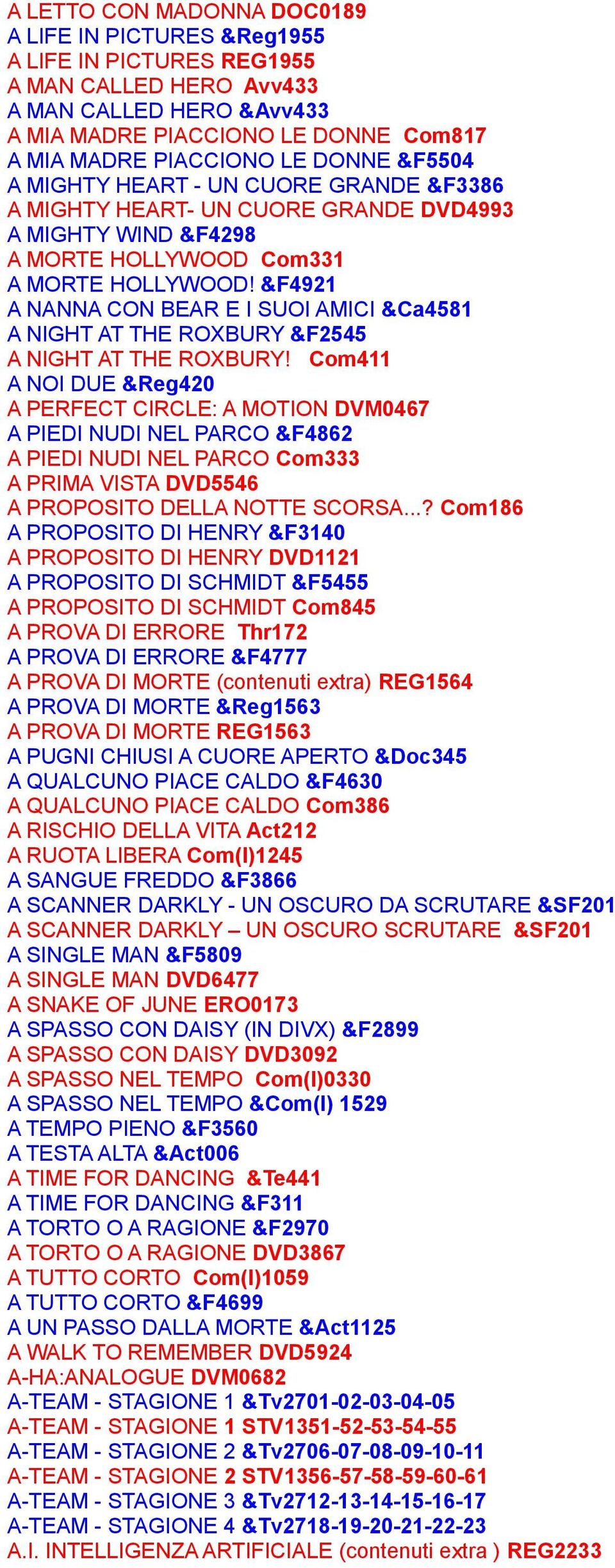 &F4921 A NANNA CON BEAR E I SUOI AMICI &Ca4581 A NIGHT AT THE ROXBURY &F2545 A NIGHT AT THE ROXBURY!