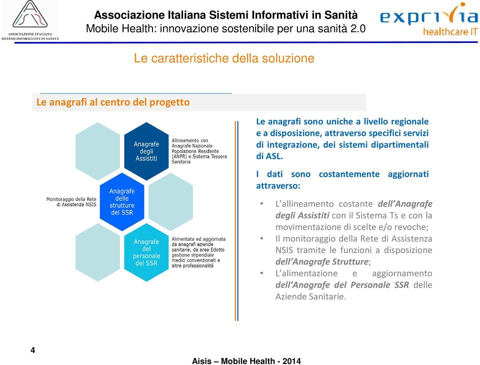 I dati sono costantemente aggiornati attraverso: L allineamento costante dell Anagrafe degli Assistiti con il Sistema Ts e con la movimentazione