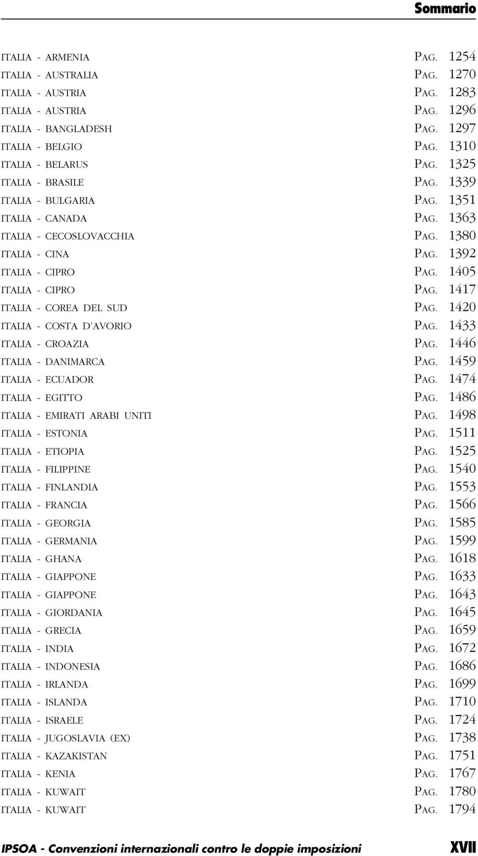 1417 ITALIA - COREA DEL SUD PAG. 1420 ITALIA - COSTA D AVORIO PAG. 1433 ITALIA - CROAZIA PAG. 1446 ITALIA - DANIMARCA PAG. 1459 ITALIA - ECUADOR PAG. 1474 ITALIA - EGITTO PAG.