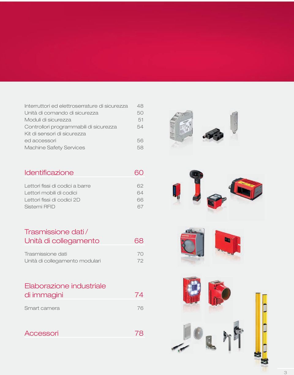 fi ssi di codici a barre 62 Lettori mobili di codici 64 Lettori fi ssi di codici 2D 66 Sistemi RFID 67 Trasmissione dati / Unità