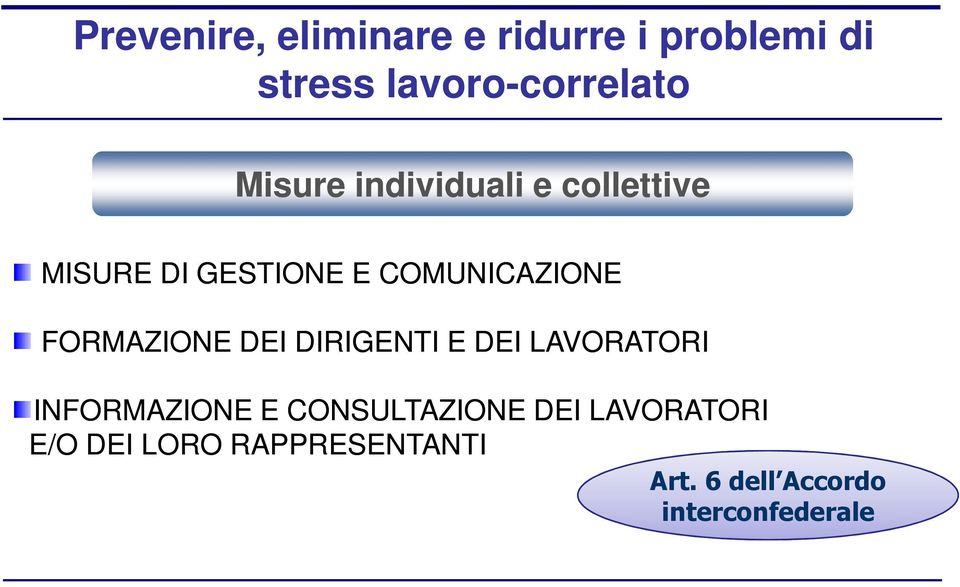 FORMAZIONE DEI DIRIGENTI E DEI LAVORATORI INFORMAZIONE E CONSULTAZIONE