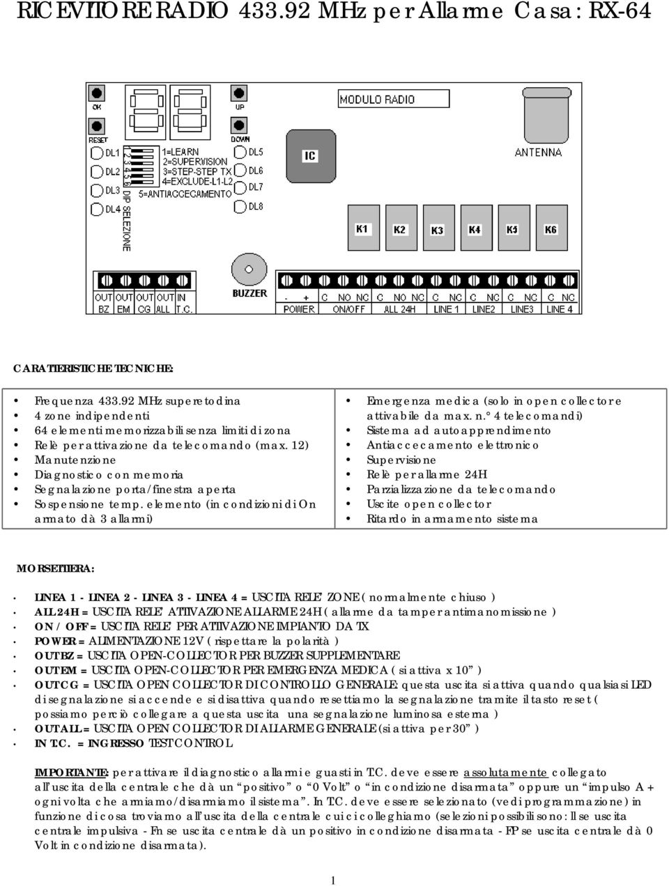 12) Manutenzione Diagnostico con memoria Segnalazione porta/finestra aperta Sospensione temp.