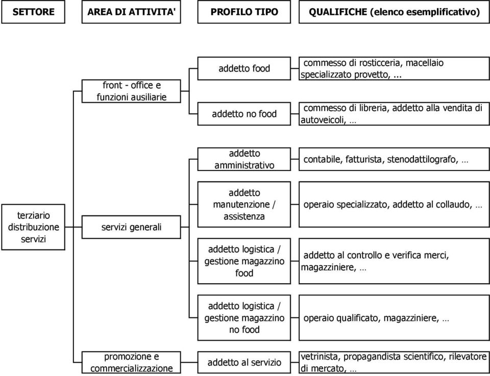 .. commesso di libreria, addetto alla vendita di autoveicoli, addetto amministrativo contabile, fatturista, stenodattilografo, terziario distribuzione servizi servizi generali addetto