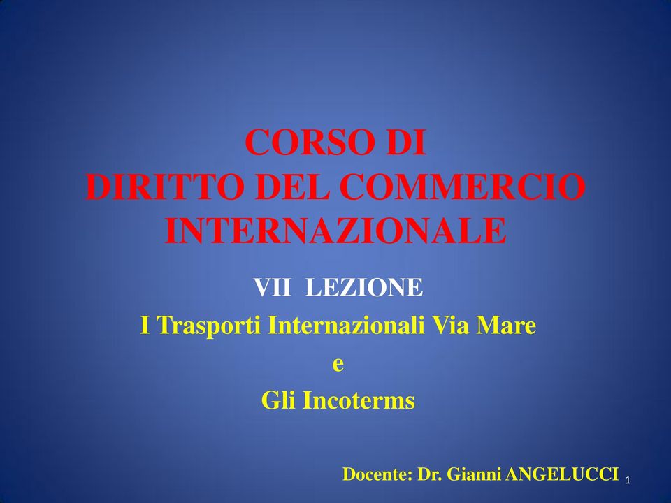 Trasporti Internazionali Via Mare e