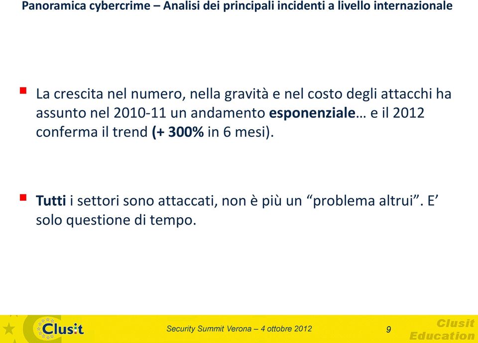 2010-11 un andamento esponenziale e il 2012 conferma il trend (+ 300% in 6 mesi).