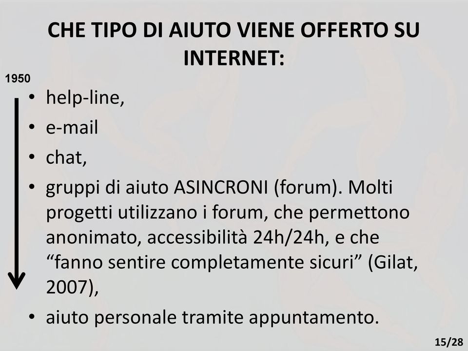 Molti progetti utilizzano i forum, che permettono anonimato,