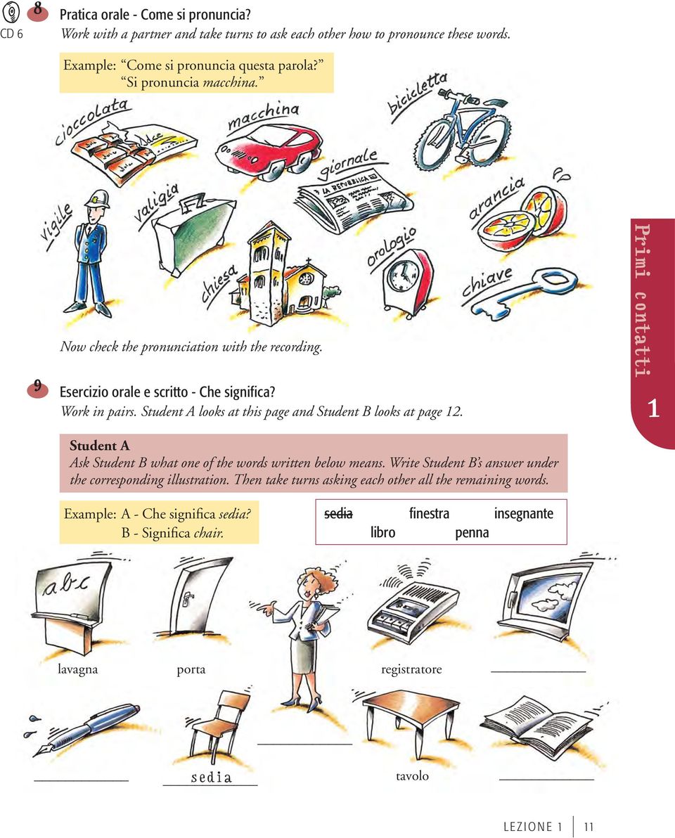 Student A looks at this page and Student B looks at page 2. Student A Ask Student B what one of the words written below means.