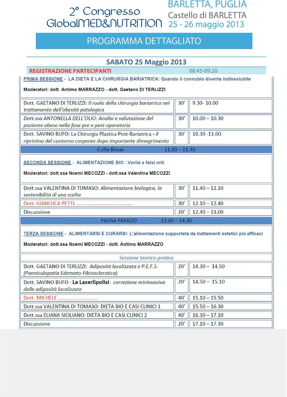 30 9.30-10.00 30 10.00 10.30 30 10.30-11.00 Coffe Break 11.00 11.40 SECONDA SESSIONE - ALIMENTAZIONE BIO : Verità e falsi miti Moderatori: dott.ssa Noemi MECOZZI - dott.ssa Valentina MECOZZI Dott.