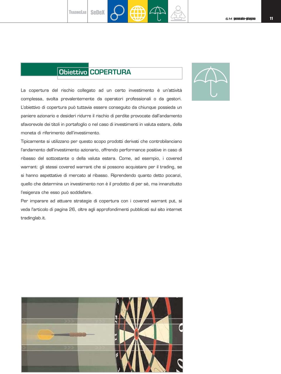 L obiettivo di copertura può tuttavia essere conseguito da chiunque possieda un paniere azionario e desideri ridurre il rischio di perdite provocate dall andamento sfavorevole dei titoli in