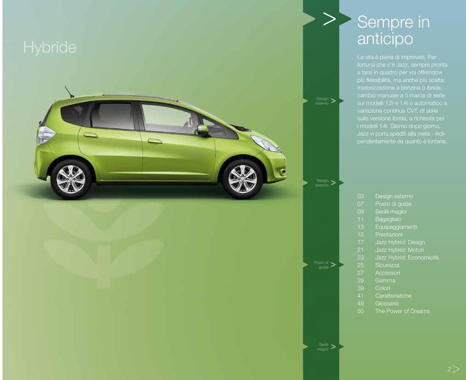 modelli 1.2i e o automatico a variazione continua CVT, di serie sulla versione ibrida, a richiesta per i modelli.