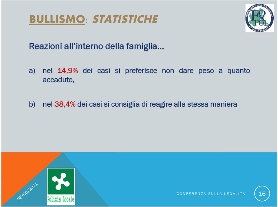 dare peso a quanto accaduto, b) nel 38,4% dei