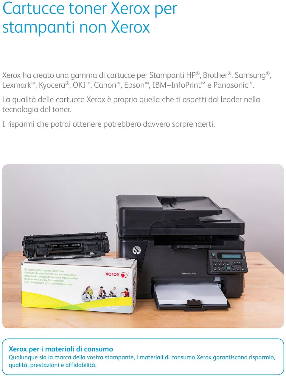 La qualità delle cartucce Xerox è proprio quella che ti aspetti dal leader nella tecnologia del toner.