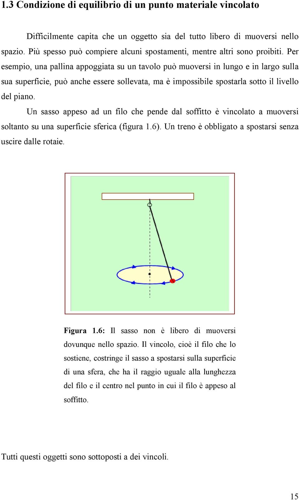 Per esempio, una pallina appoggiata su un tavolo può muoversi in lungo e in largo sulla sua superficie, può anche essere sollevata, ma è impossibile spostarla sotto il livello del piano.