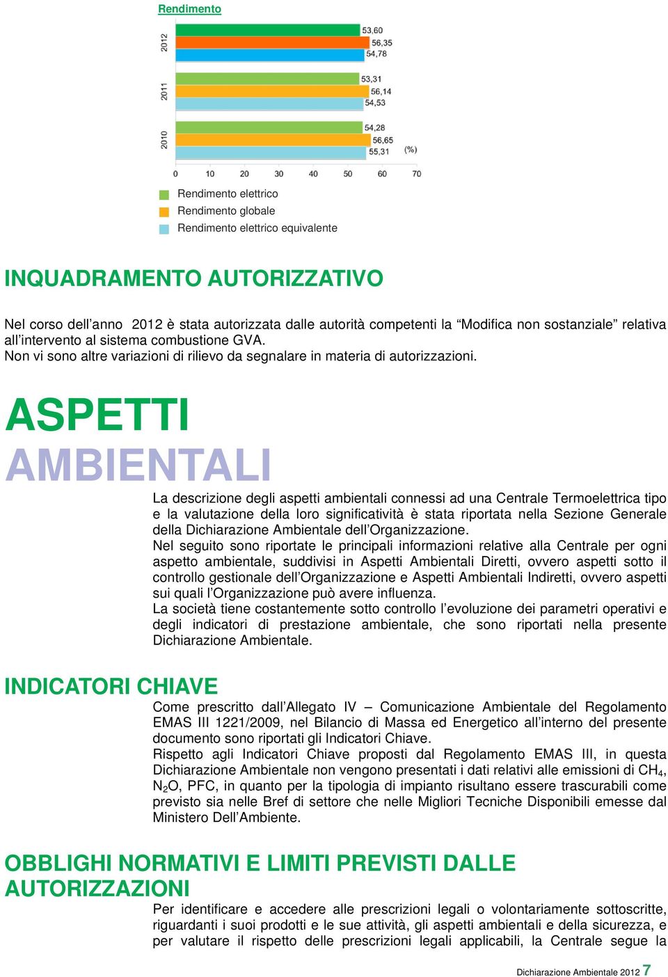 ASPETTI AMBIENTALI La descrizione degli aspetti ambientali connessi ad una Centrale Termoelettrica tipo e la valutazione della loro significatività è stata riportata nella Sezione Generale della