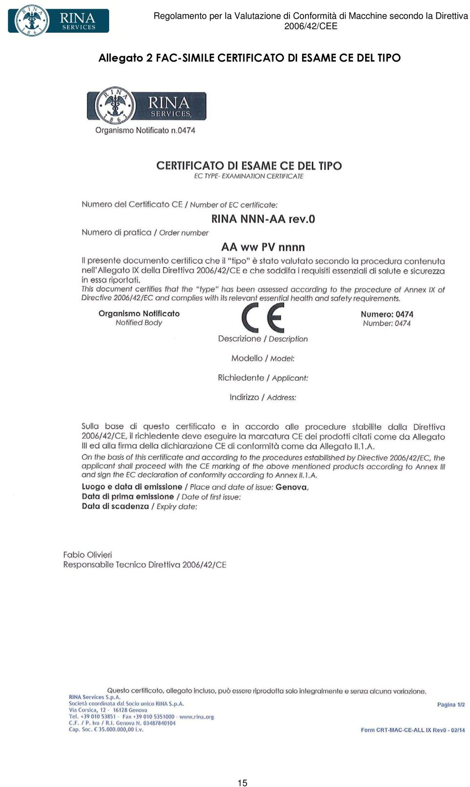 CERTIFICATO DI