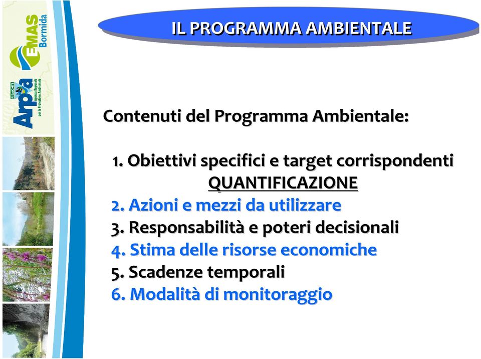 Azioni e mezzi da utilizzare 3. Responsabilità e poteri decisionali 4.