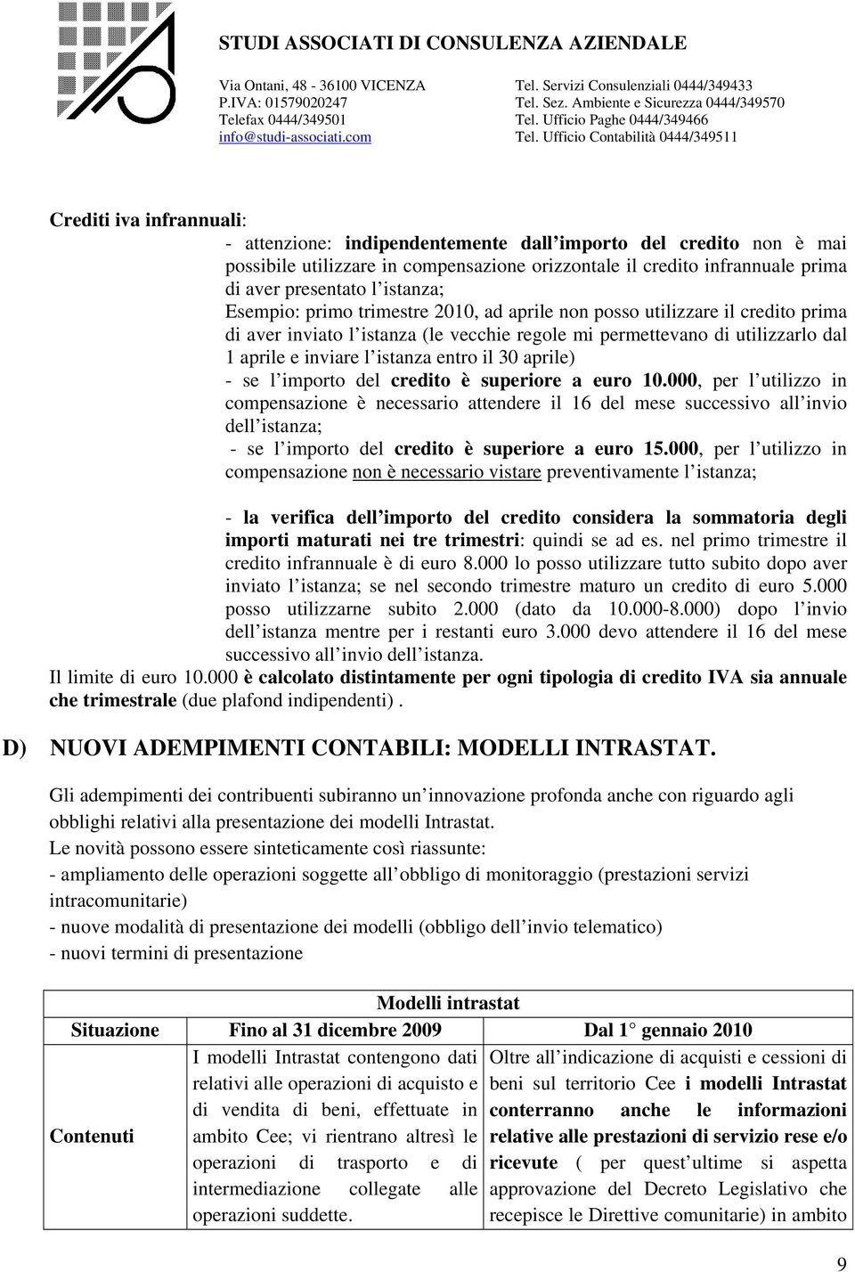 entro il 30 aprile) - se l importo del credito è superiore a euro 10.