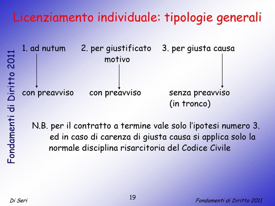 B. per il contratto a termine vale solo l ipotesi numero 3.